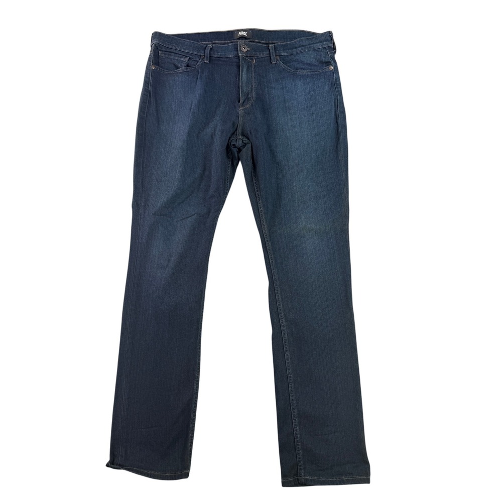 PAIGE Federal Jeans Mens 38x34 Dark Indigo Blue Slim Straight Transcend Stretch